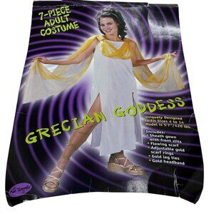 7-Piece Grecian Goddess Adult Costume With Gold Accessories